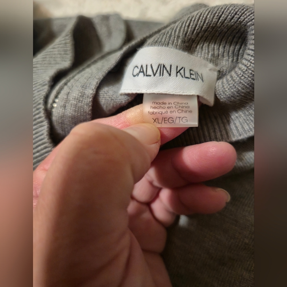 Calvin Klein Long Sleeve Gray Dress - Picture 6 of 8
